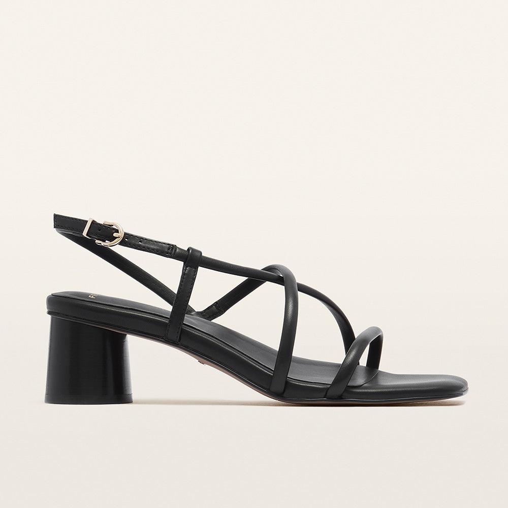 Lottie Black Leather Sandals
