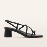 Lottie Black Leather Sandals