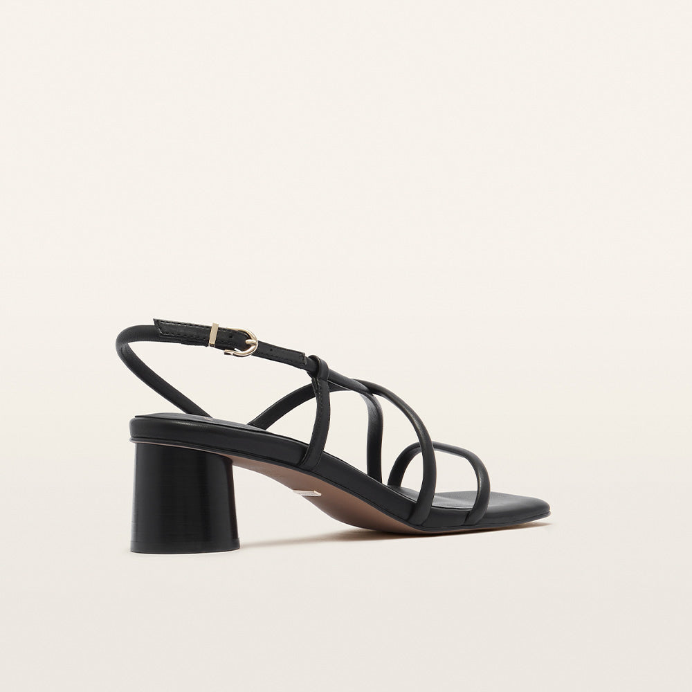 Lottie Black Leather Sandals