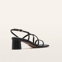 Lottie Black Leather Sandals