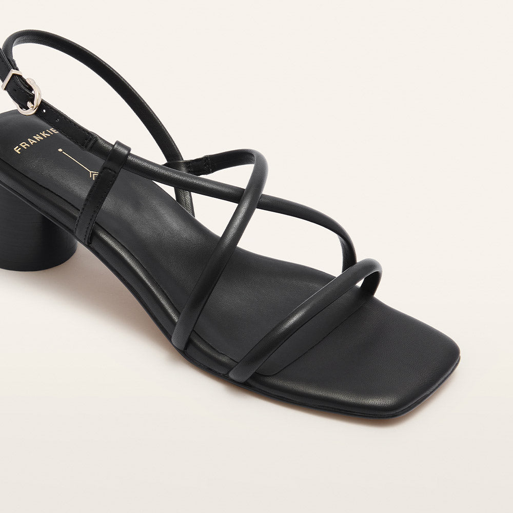 Lottie Black Leather Sandals
