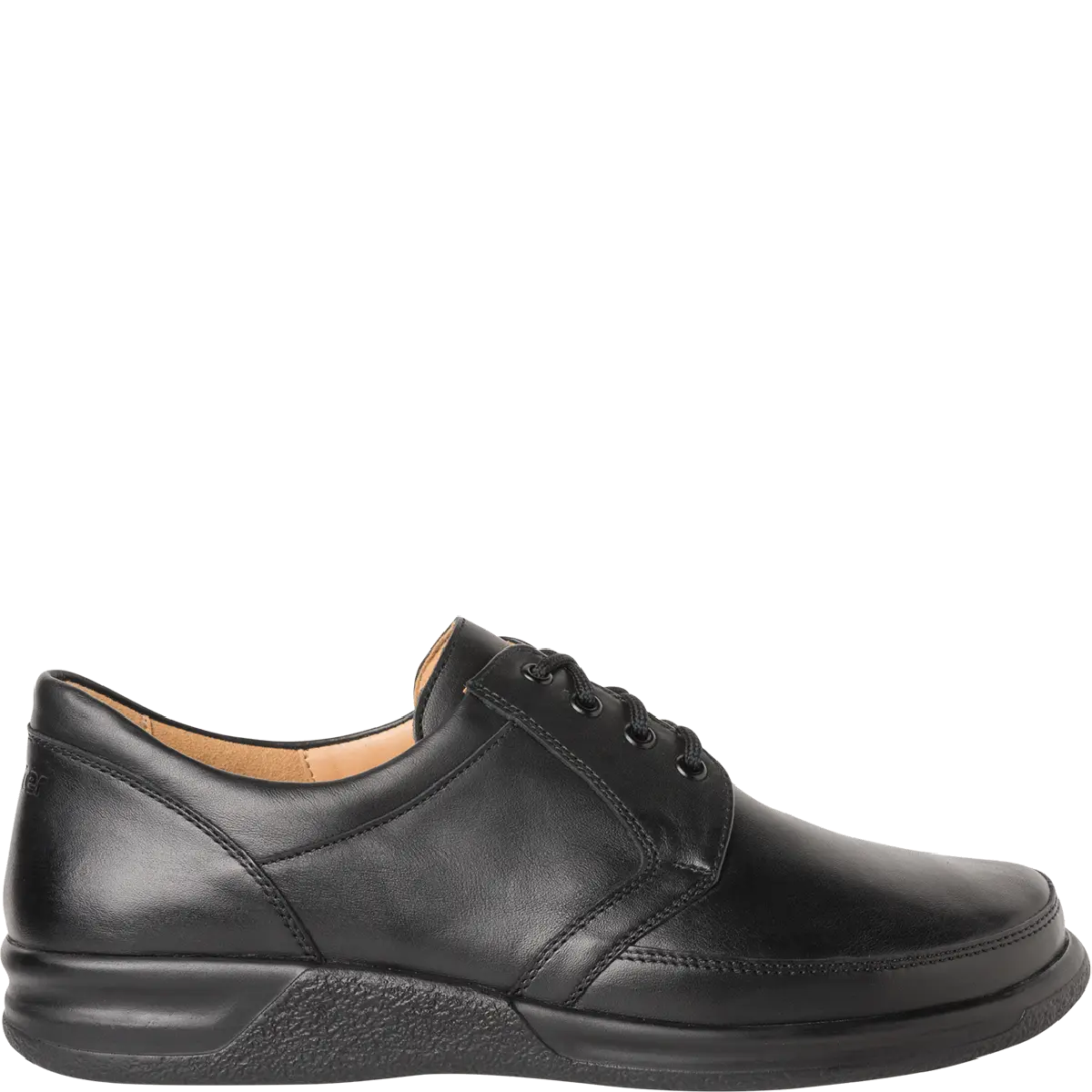 Ganter Kurt Black Laceups Leather Wide(K) Fit