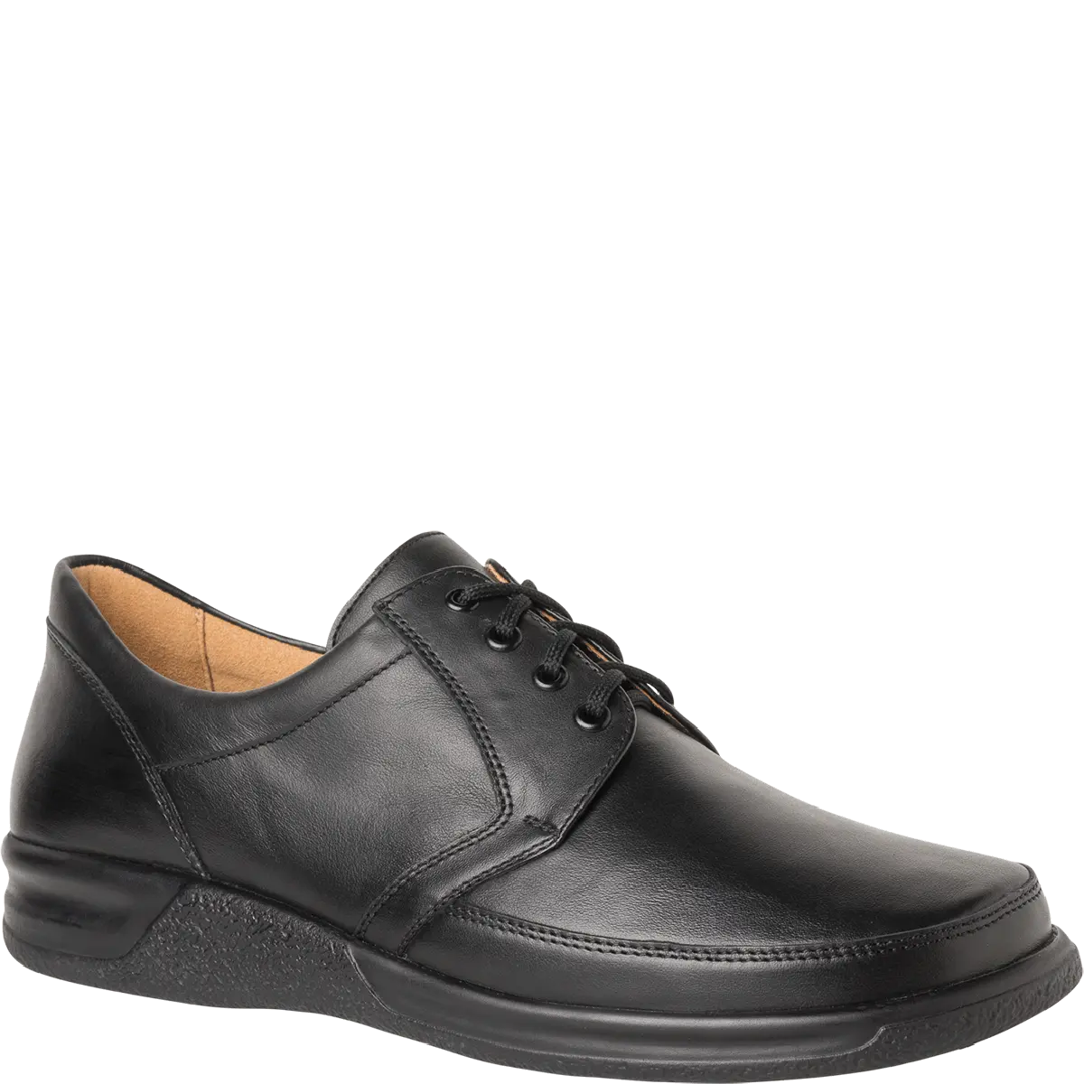 Ganter Kurt Black Laceups Leather Wide(K) Fit