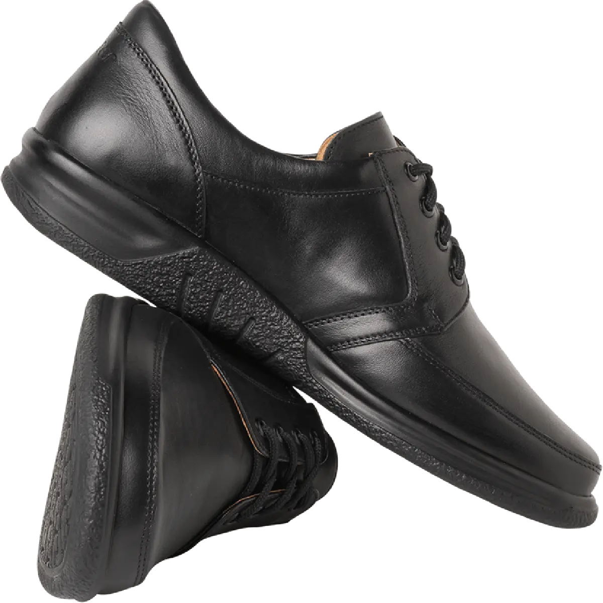 Ganter Kurt Black Laceups Leather Wide(K) Fit