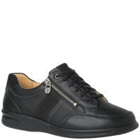 Ganter Kurt Laceup/Zip Black Leather Wide(K)