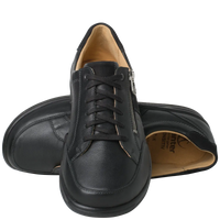 Ganter Kurt Laceup/Zip Black Leather Wide(K)