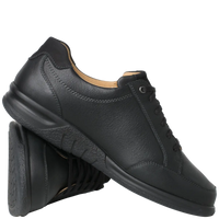 Ganter Kurt Laceup/Zip Black Leather Wide(K)