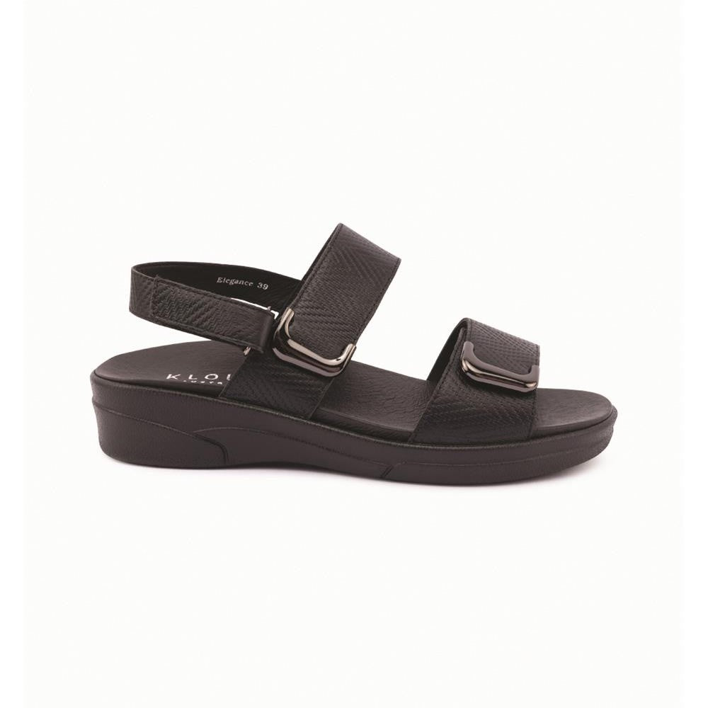 Klouds Elegance Luxe Black Orthotic Sandal