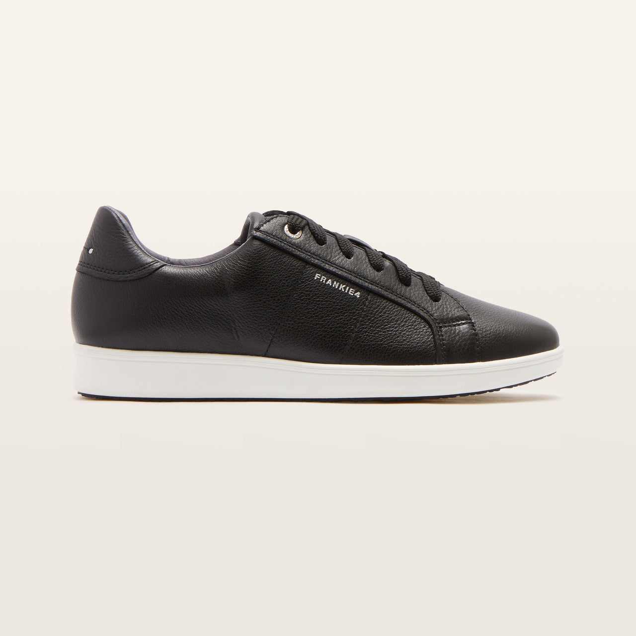Jackie V Black Tumbled Leather Sneakers