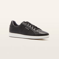 Jackie V Black Tumbled Leather Sneakers