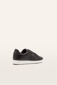 Jackie V Black Tumbled Leather Sneakers
