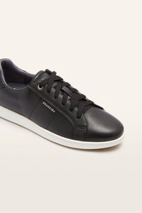 Jackie V Black Tumbled Leather Sneakers