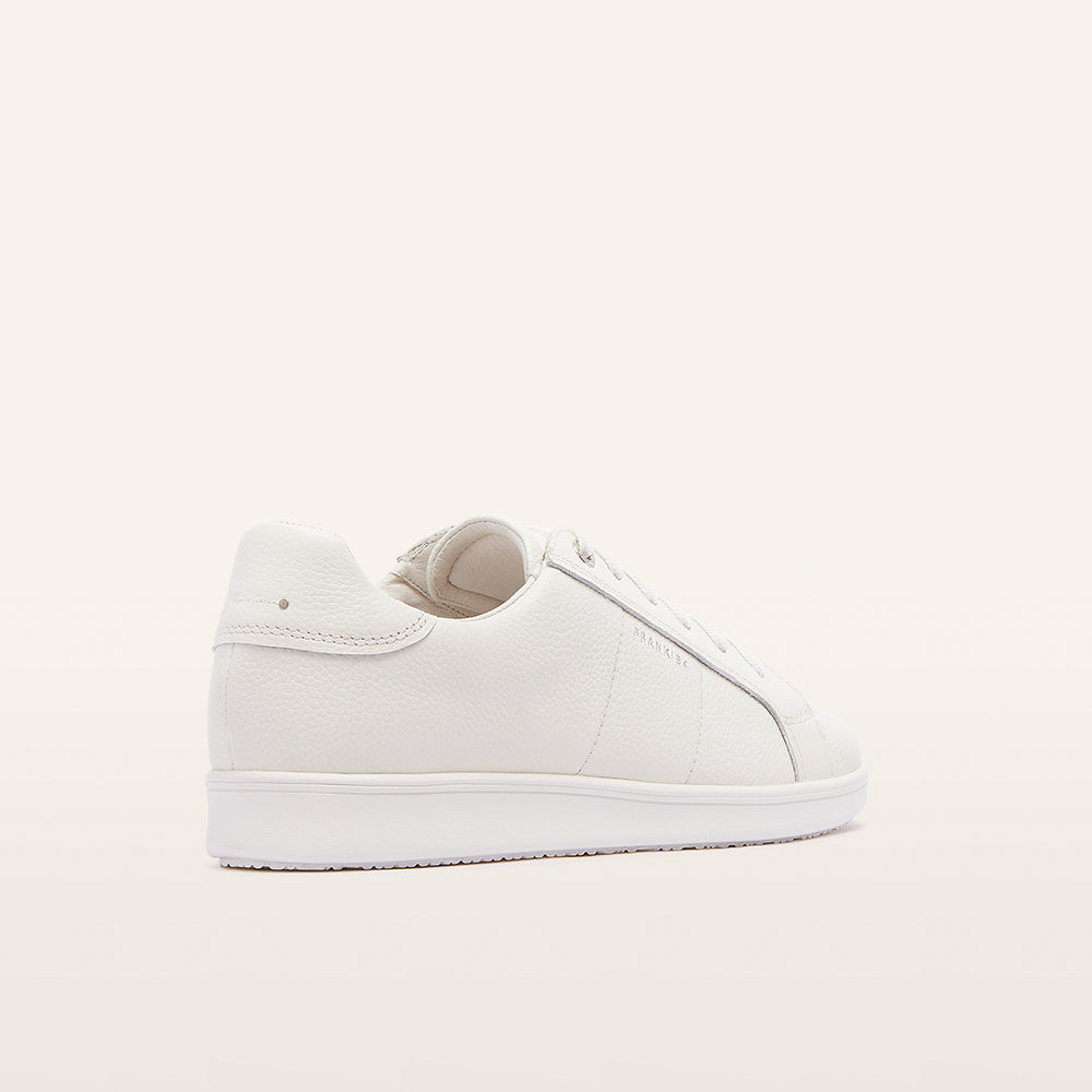 Jackie V White Tumbled Leather Sneakers