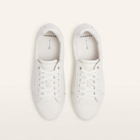 Jackie V White Tumbled Leather Sneakers