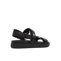 Rome Black Leather Sandals