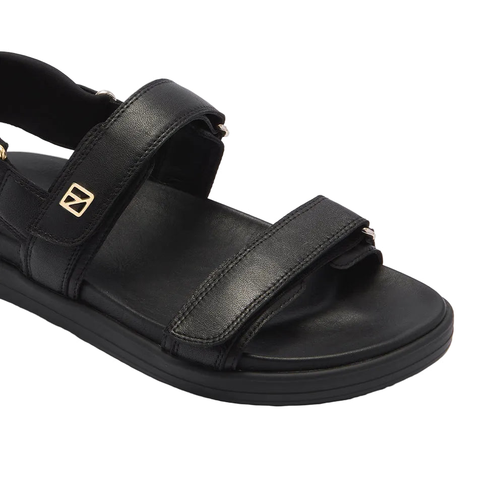 Rome Black Leather Sandals