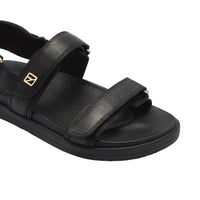 Rome Black Leather Sandals