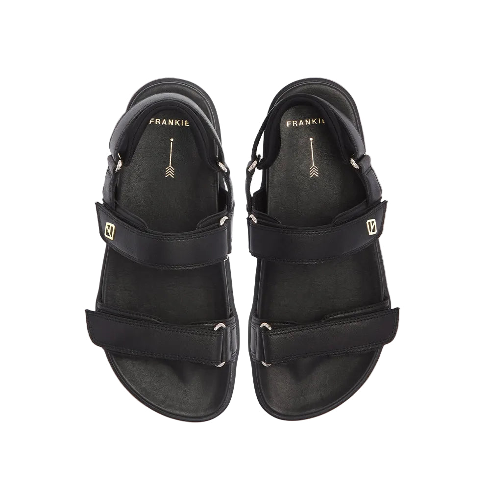Rome Black Leather Sandals