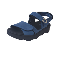 Wolky Atlantic Blue Medusa Leather Sandal