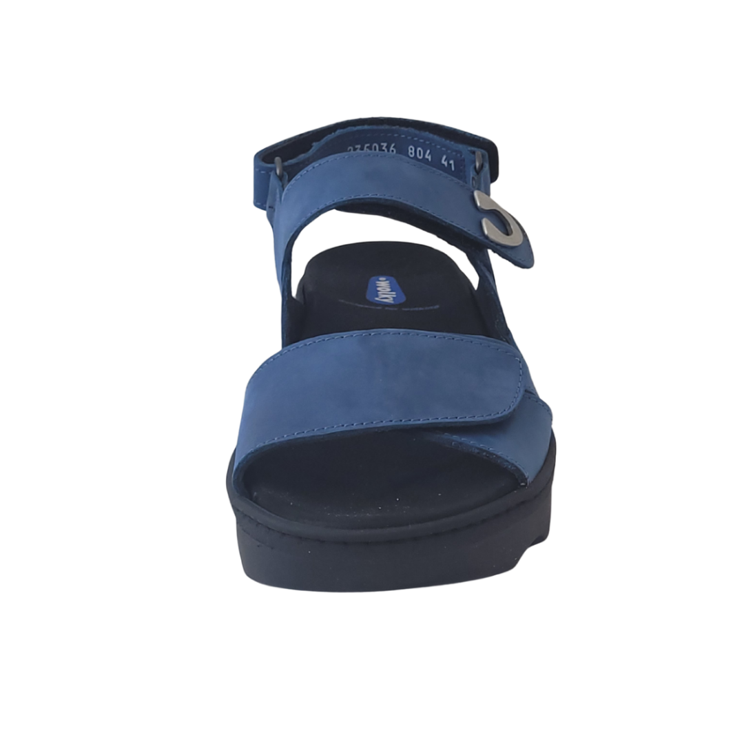 Wolky Atlantic Blue Medusa Leather Sandal