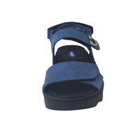 Wolky Atlantic Blue Medusa Leather Sandal