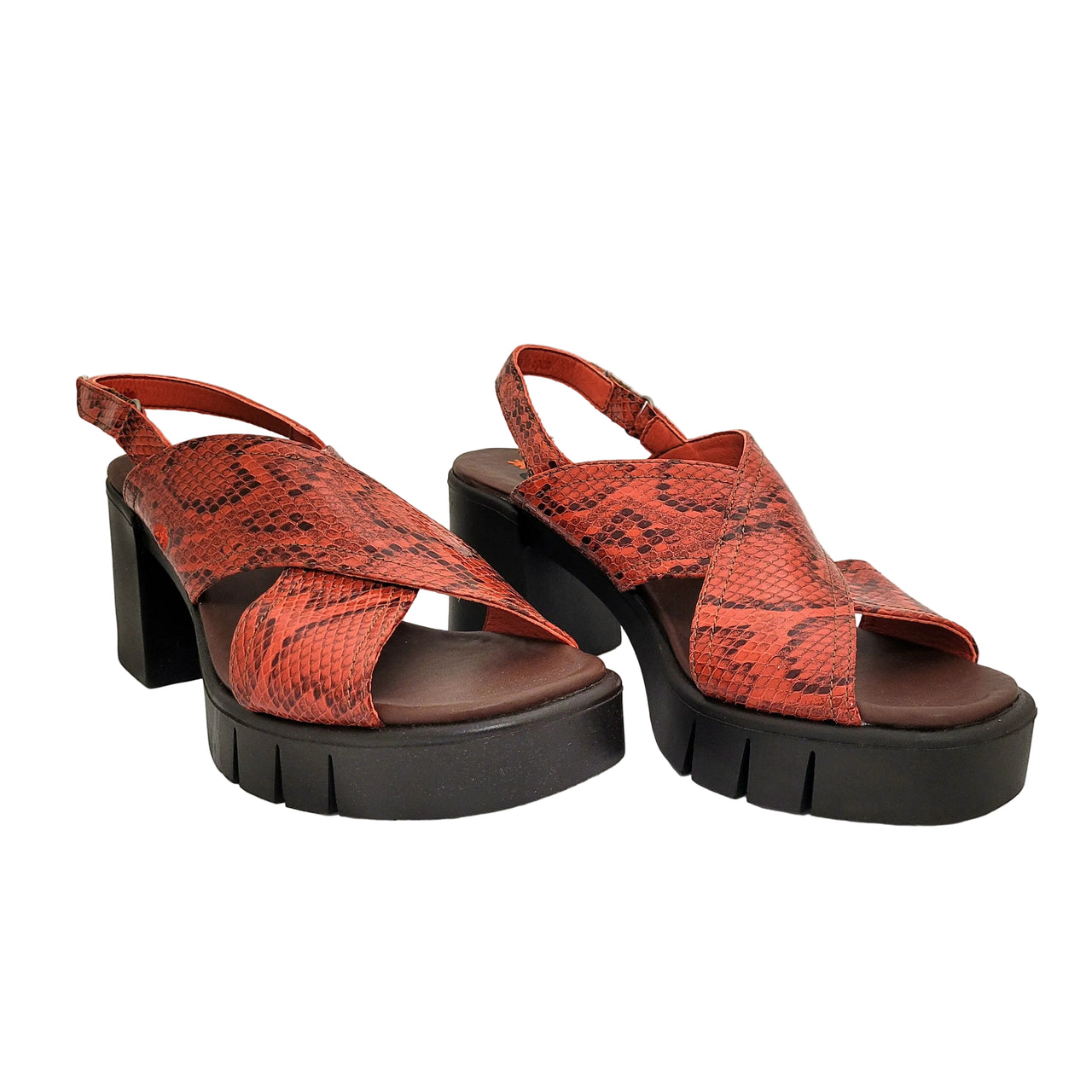 Art Eivissa 1990 Snake Red Sandals
