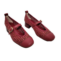Lisboa Cereza Leather Heels