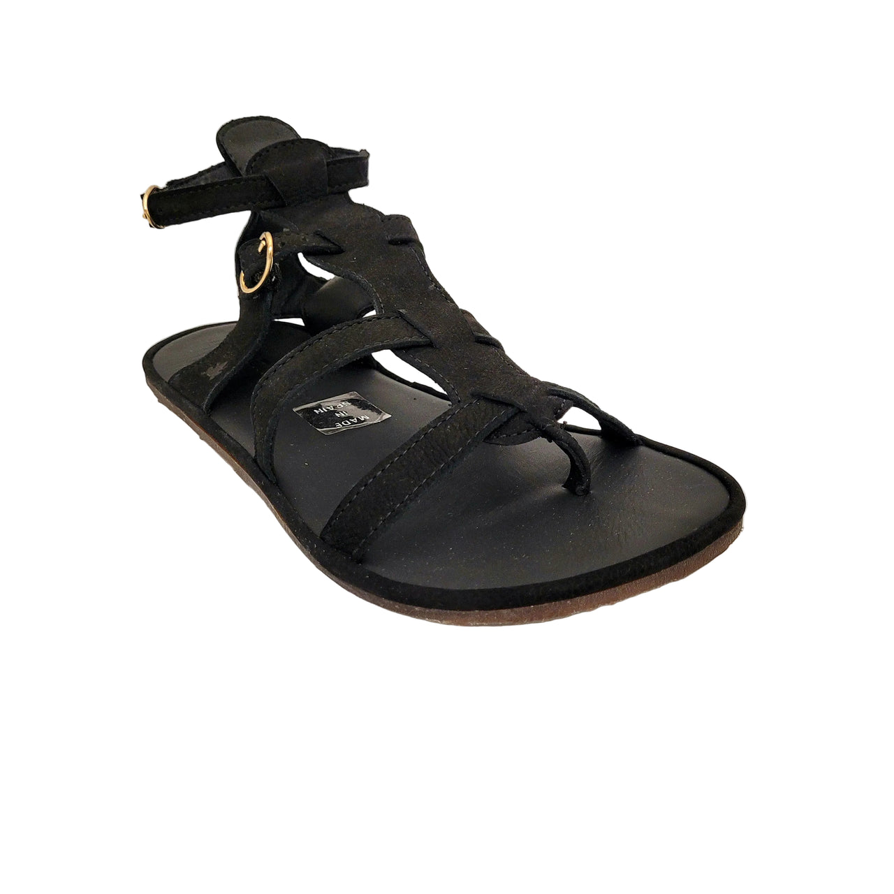 El Naturalista Bare Nobuck Black Sandals