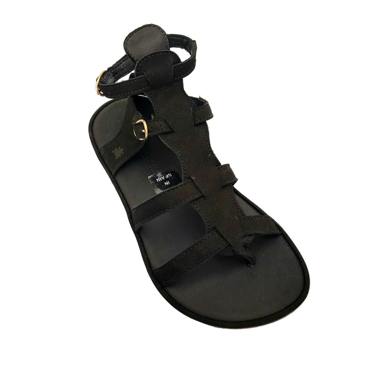 El Naturalista Bare Nobuck Black Sandals