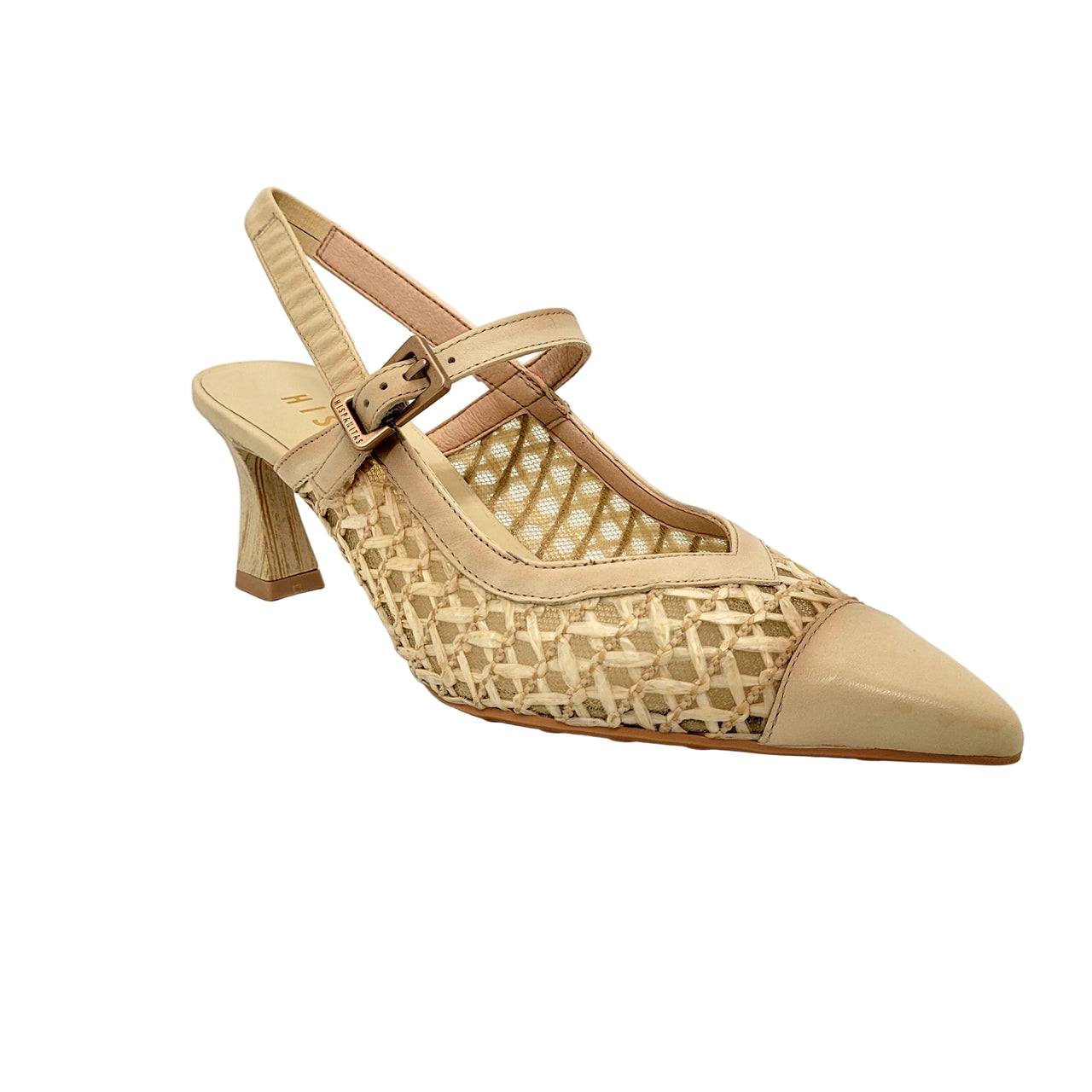 Giorgia Panna Leather Slingback Heels
