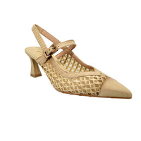Giorgia Panna Leather Slingback Heels