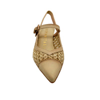 Giorgia Panna Leather Slingback Heels