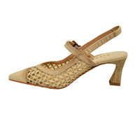 Giorgia Panna Leather Slingback Heels