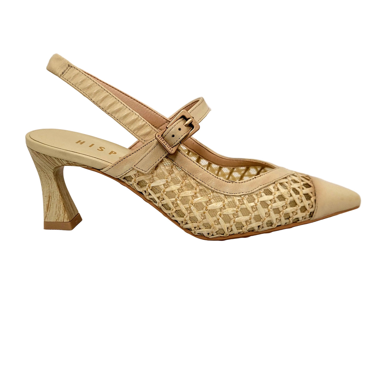 Giorgia Panna Leather Slingback Heels