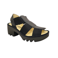 TEEV615FLY Black Leather Sandals