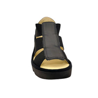 TEEV615FLY Black Leather Sandals