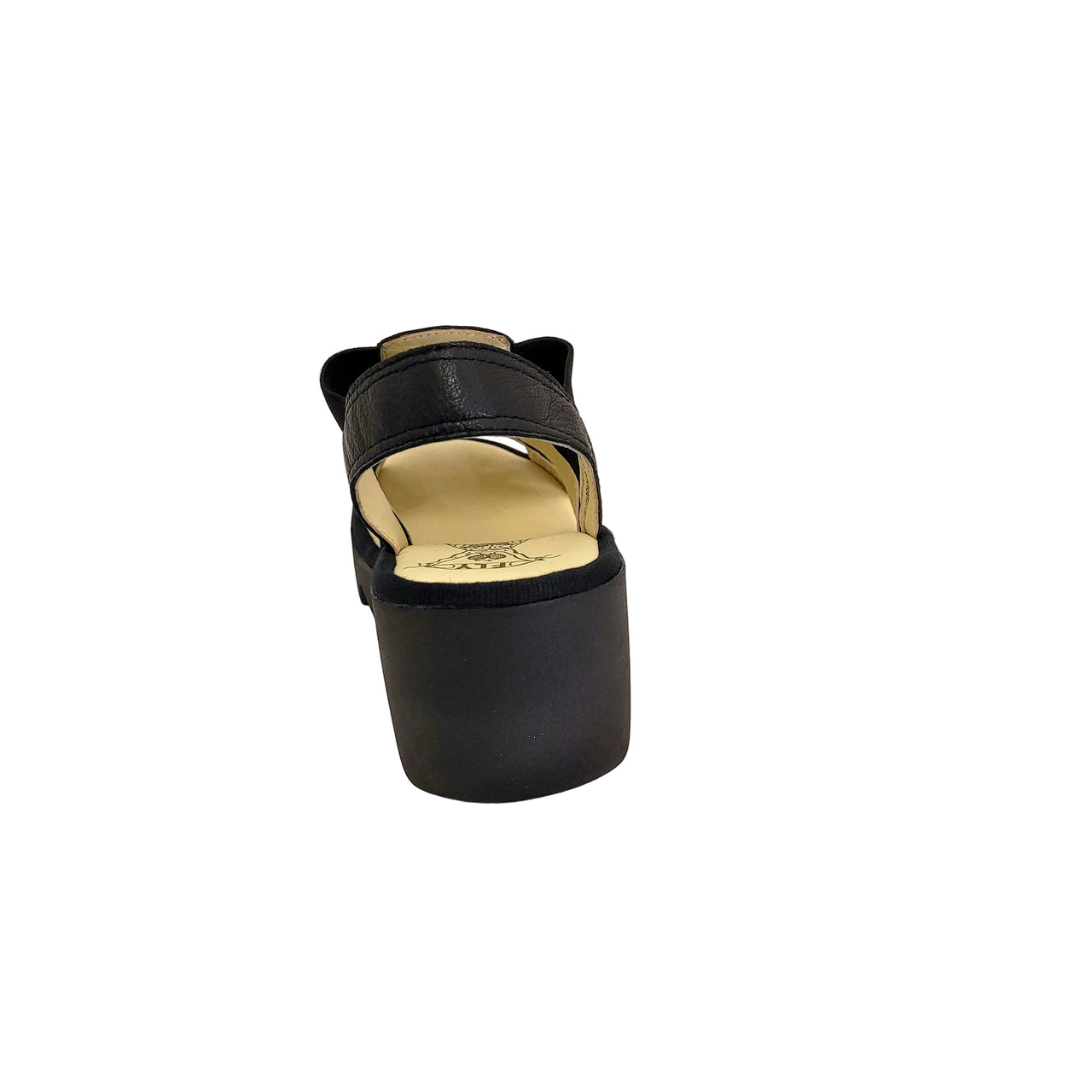 TEEV615FLY Black Leather Sandals