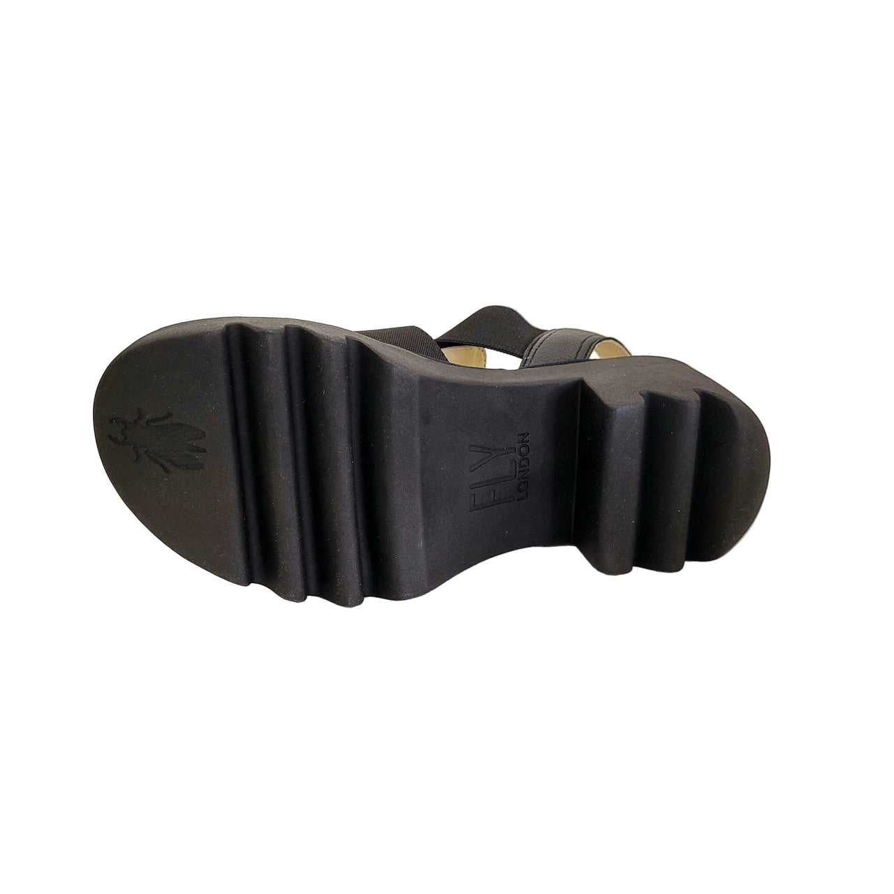 TEEV615FLY Black Leather Sandals