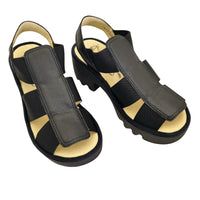 TEEV615FLY Black Leather Sandals