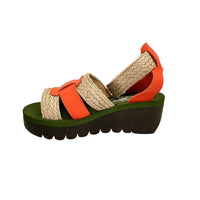 YORY430FLY Jute/ Scarlet Leather Sandals