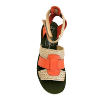YORY430FLY Jute/ Scarlet Leather Sandals