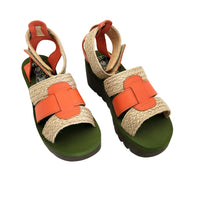 YORY430FLY Jute/ Scarlet Leather Sandals