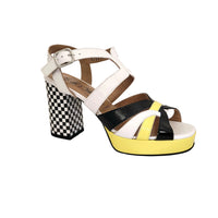 ETIR455FLY White/ Black Patent Leather Heels