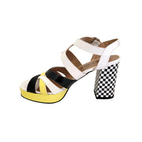 ETIR455FLY White/ Black Patent Leather Heels