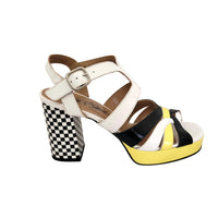 ETIR455FLY White/ Black Patent Leather Heels