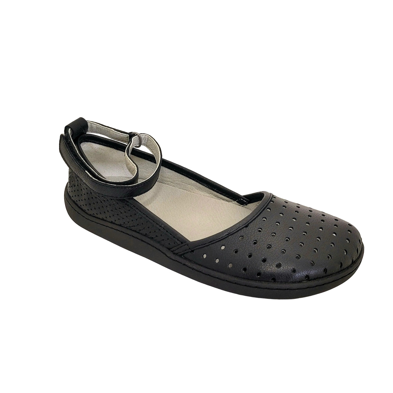 NICH753FLY Black Leather Mary Janes