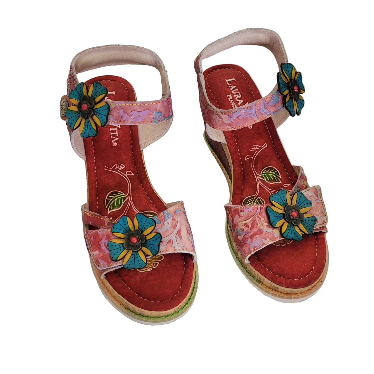 Laura Vita Ballon Sandals Rouge