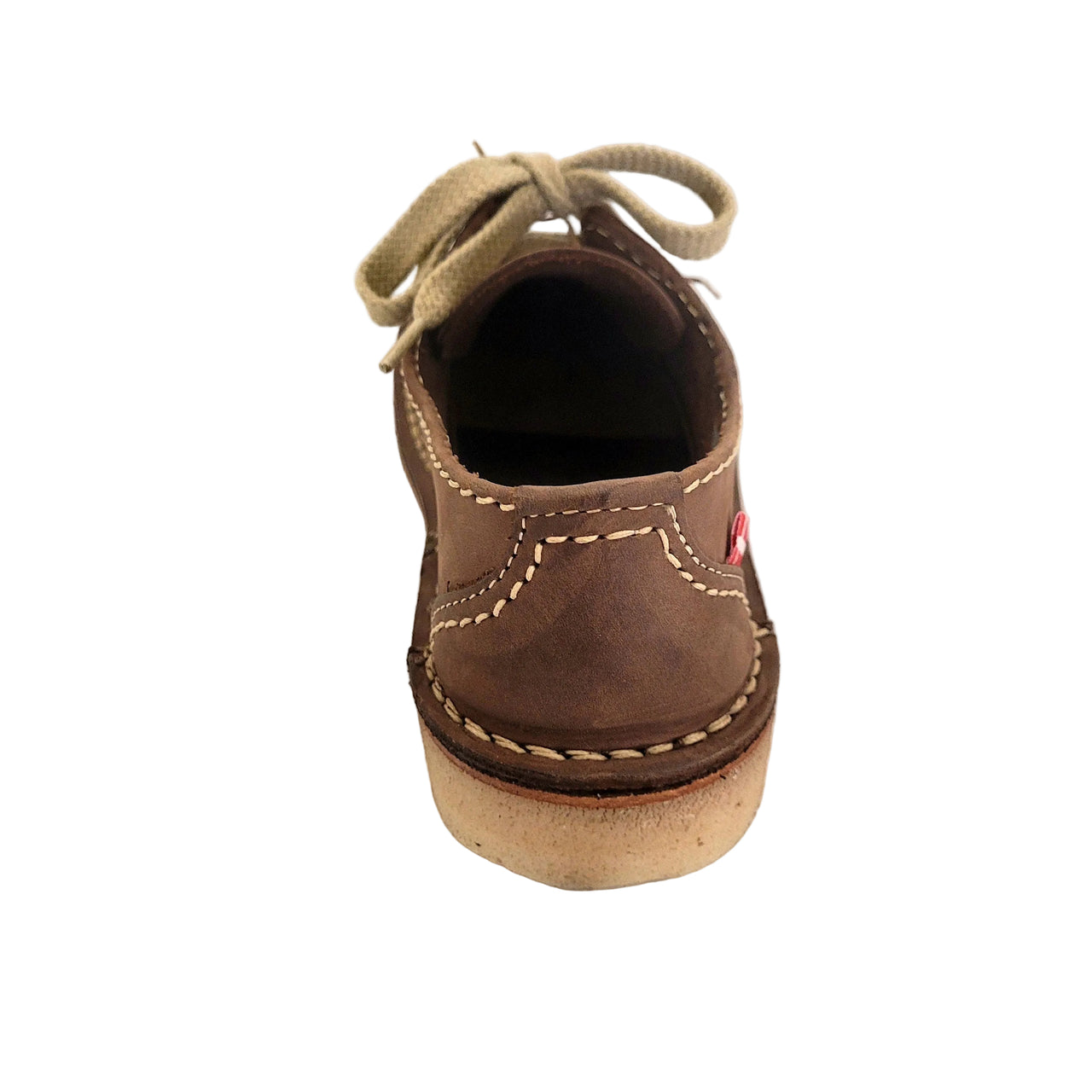 Back view of the Duckfeet Jylland Cocoa shoe showing stitched heel panel and laces
