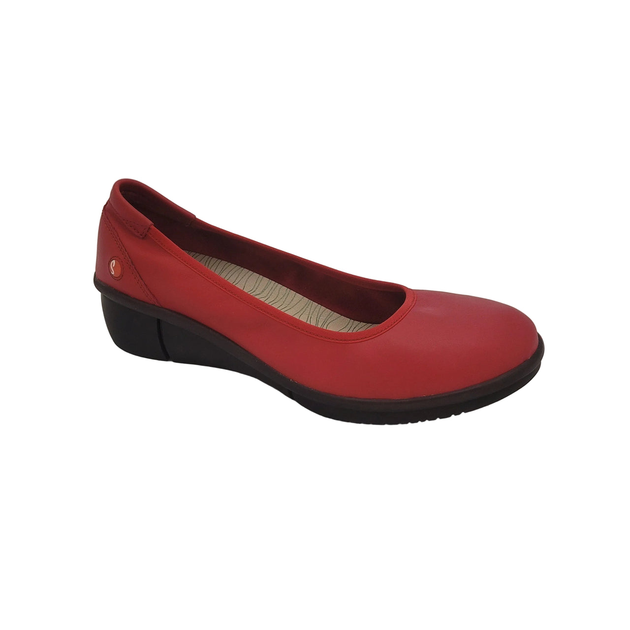 REM822SOF Red Leather Ballet Flat