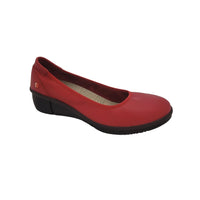 REM822SOF Red Leather Ballet Flat